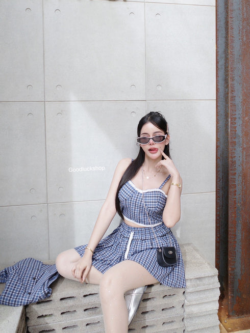 Plaid Pattern Three Piece Set